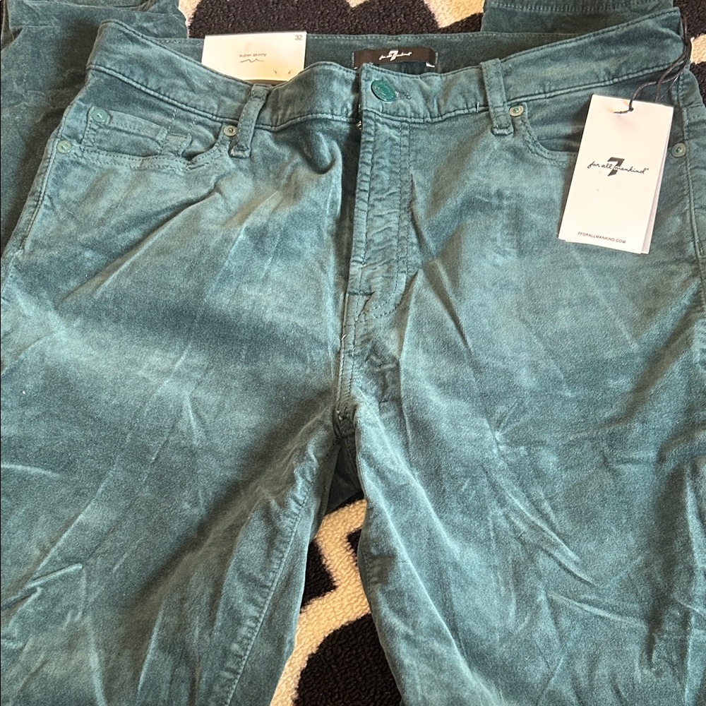 7 For All Mankind Corduroy Pants in Forest Green